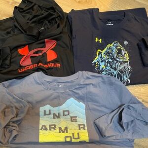 Under Armour Kids Tees - Black, Gray, and Blue